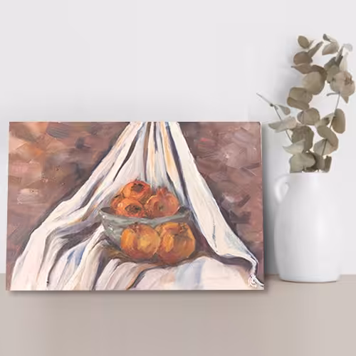 تابلو نقاشی اورجینال طبیعت بی جان (30 در 20)  تکنیک رنگ و روغن روی بوم  