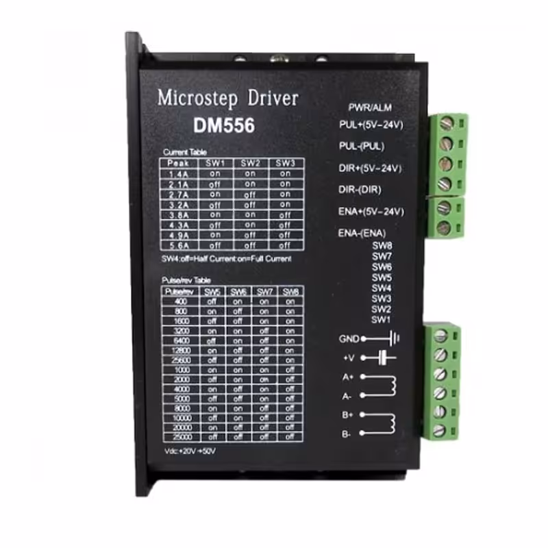 درایور استپر موتور برند لیدشاین (Leadshine) ساخت چین 5.6 آمپر دو فاز مدل DM556