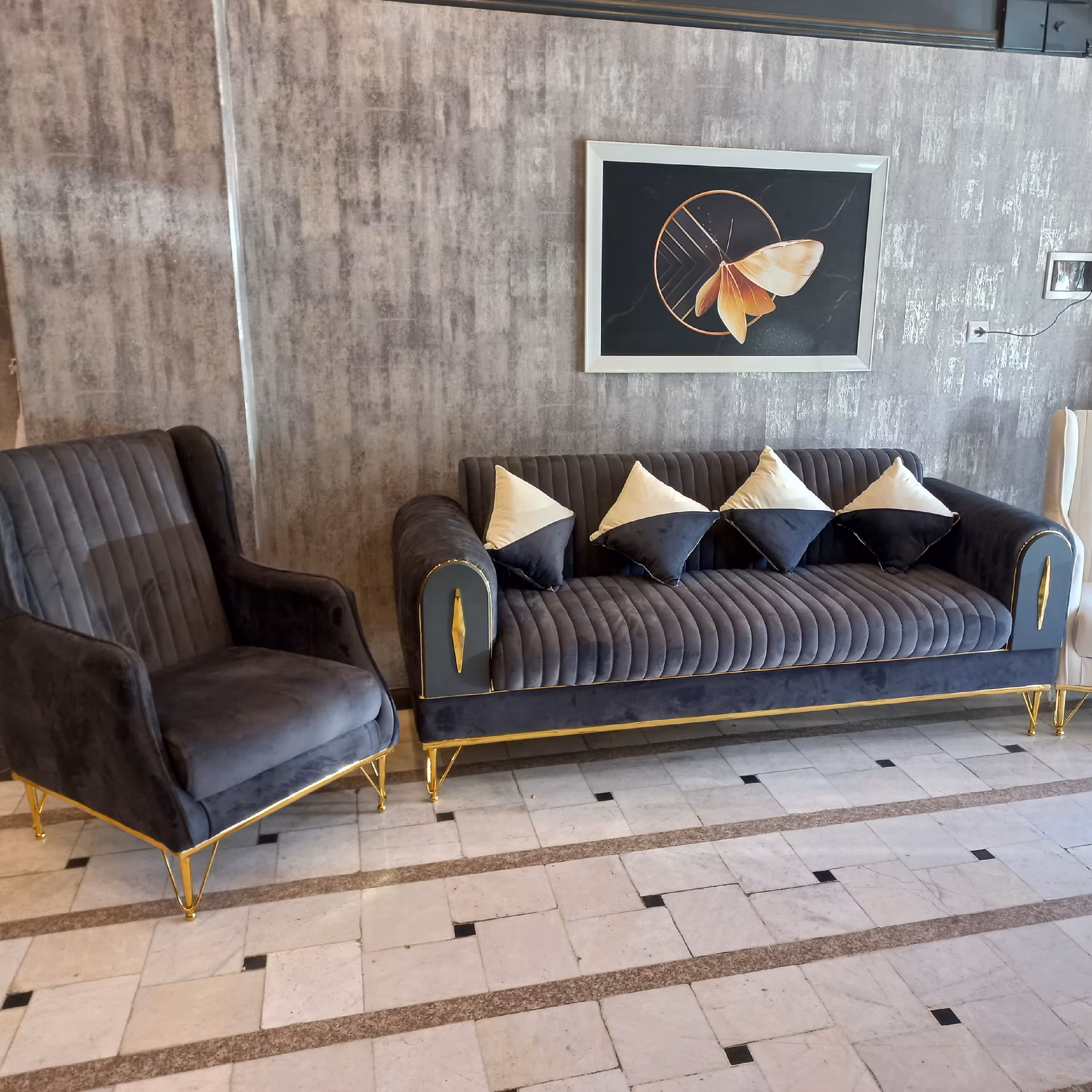 مبل راحتی 8نفره کارل پارچه دیاموند خارجی 