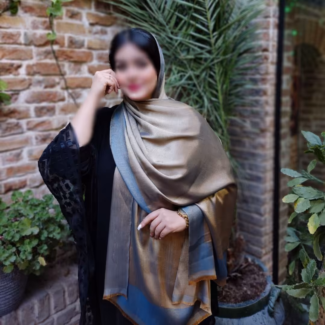 شال بامبو دورو طلایی آبی ارسال رایگان 