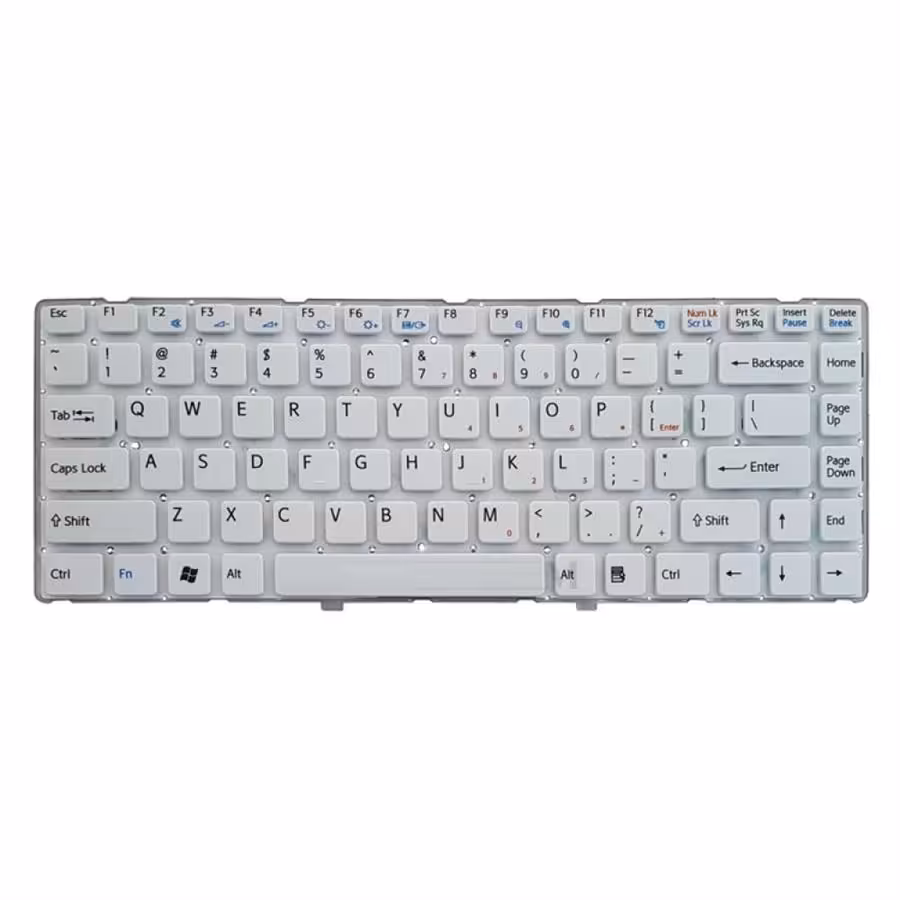 کیبورد لپ تاپ سونی VPC-EA سفید اینترکوچک بدون فریم