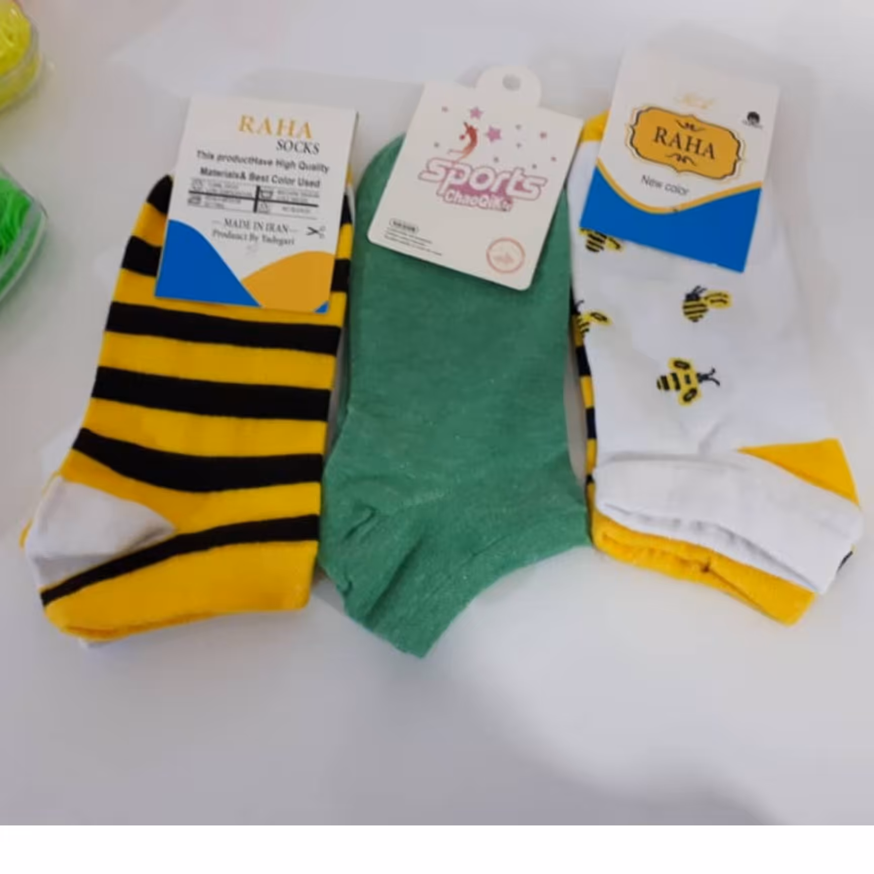 پک 3 عددی جوراب مچی زنانه و دخترانه تا به تا زنبوری