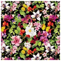 دستمال سر و گردن و پیشانی بند اسکارف طرح گل سایز 58 در 58 مدل H1-808 شرکت رنس