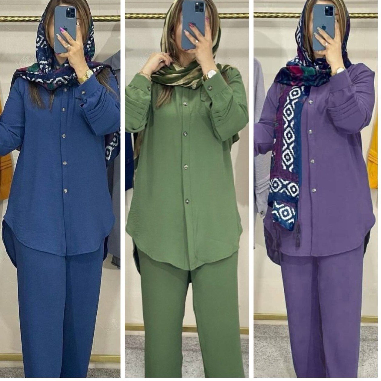 مانتو شلوار زنانه مدل آینار ابروبادی