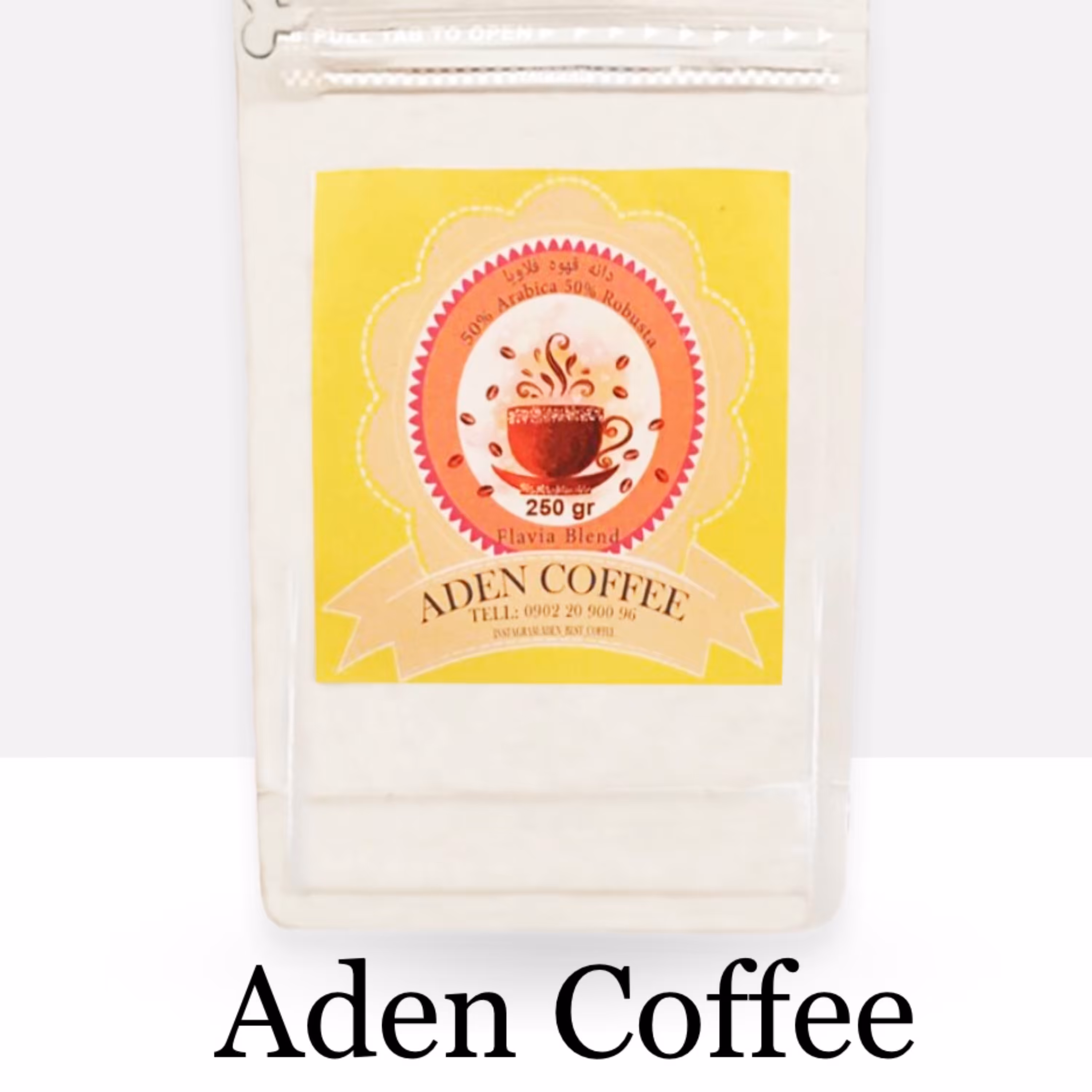 دانه قهوه ترکیبی فلاویا آدن کافی 50 عربیکا 50روبستا (250 گرمی)