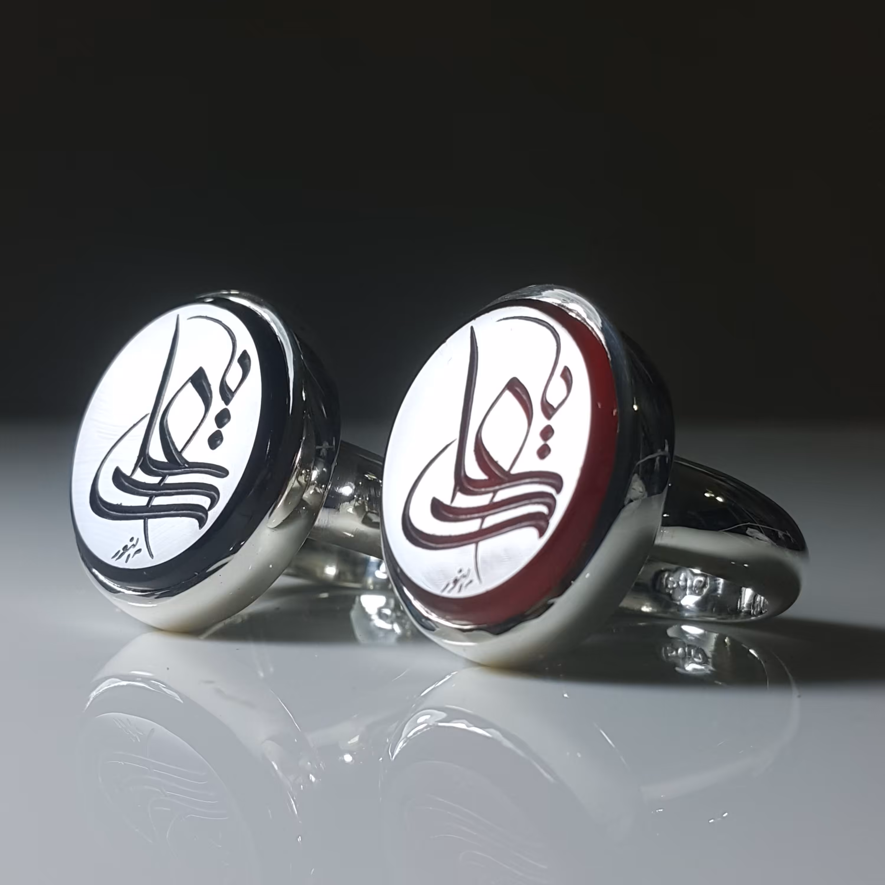 انگشتر عقیق سرخ و عقیق جزع