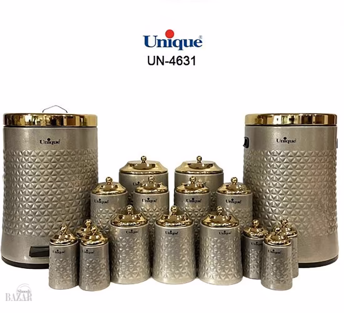 سرویس آشپزخانه 17 پارچه زیتونی گلکسی یونیک کد 4631