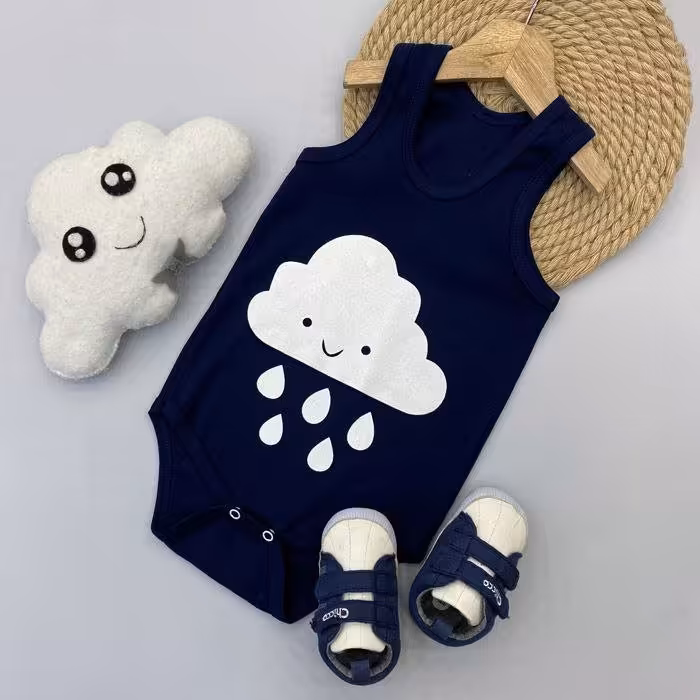 سیسمونی  رکابی دخترانه و پسرانه طرح ابر و قطره 5  کد 7633z