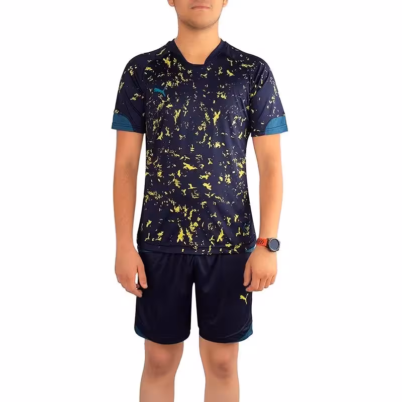 ست پیراهن شورت فوتسال طرح پوما NZD | سرمه ای