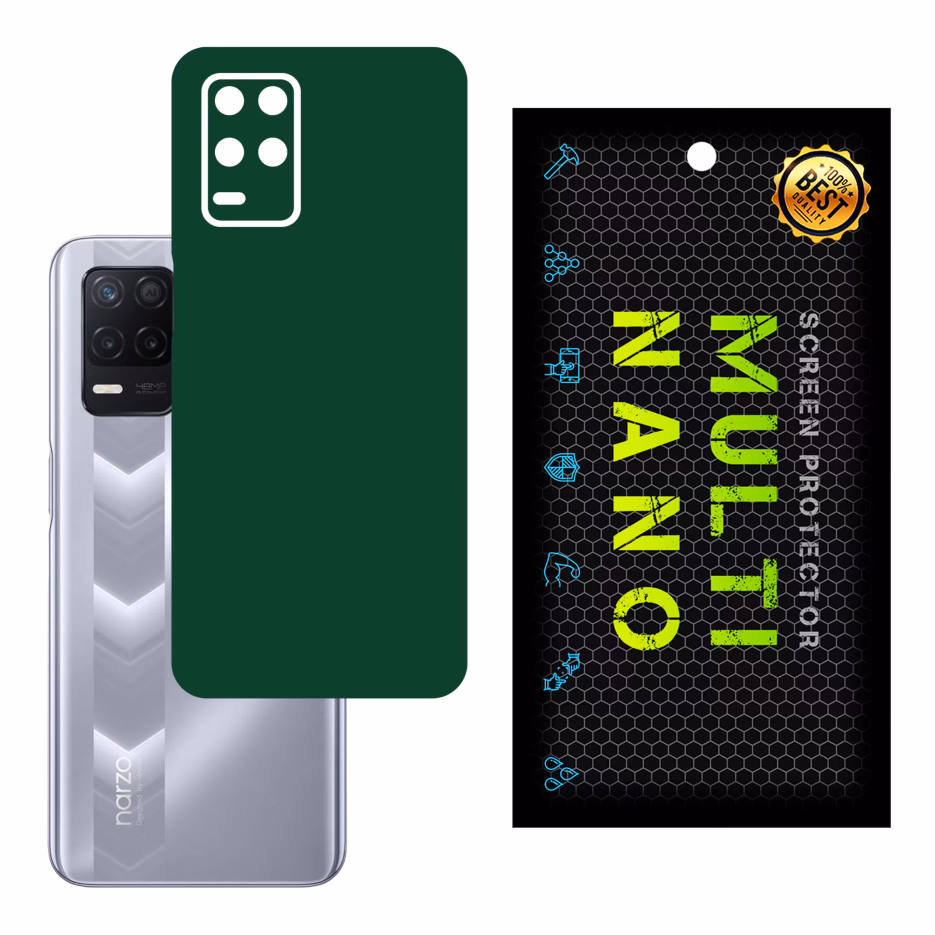برچسب پوششی MultiNano مدل X-F1M-Green برای پشت موبایل ریلمی Narzo 30 5G