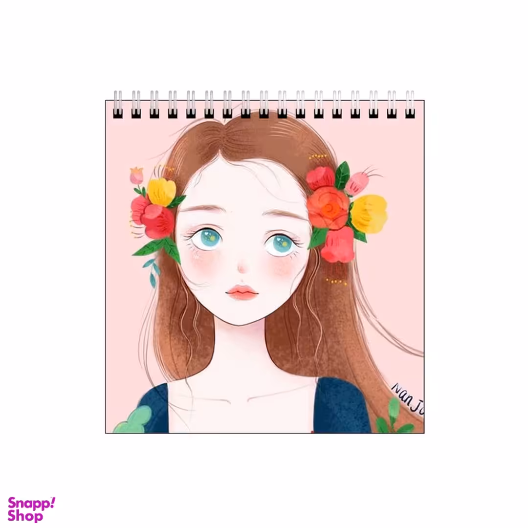 دفتر طراحی 60 برگ طرح دختر چشم گل گلی کد 6823925