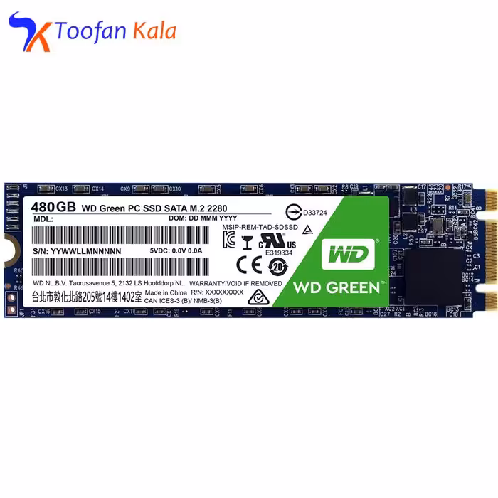 حافظه SSD وسترن دیجیتال مدل GREEN WDS480G1G0B ظرفیت 480 گیگابایت