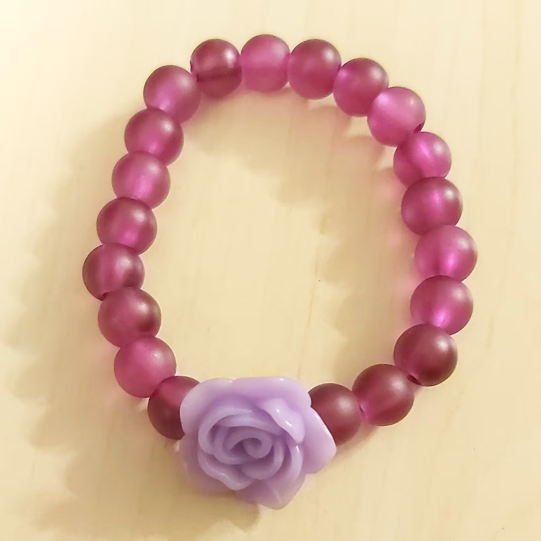 دستبند آبرنگی بنفش گلدار