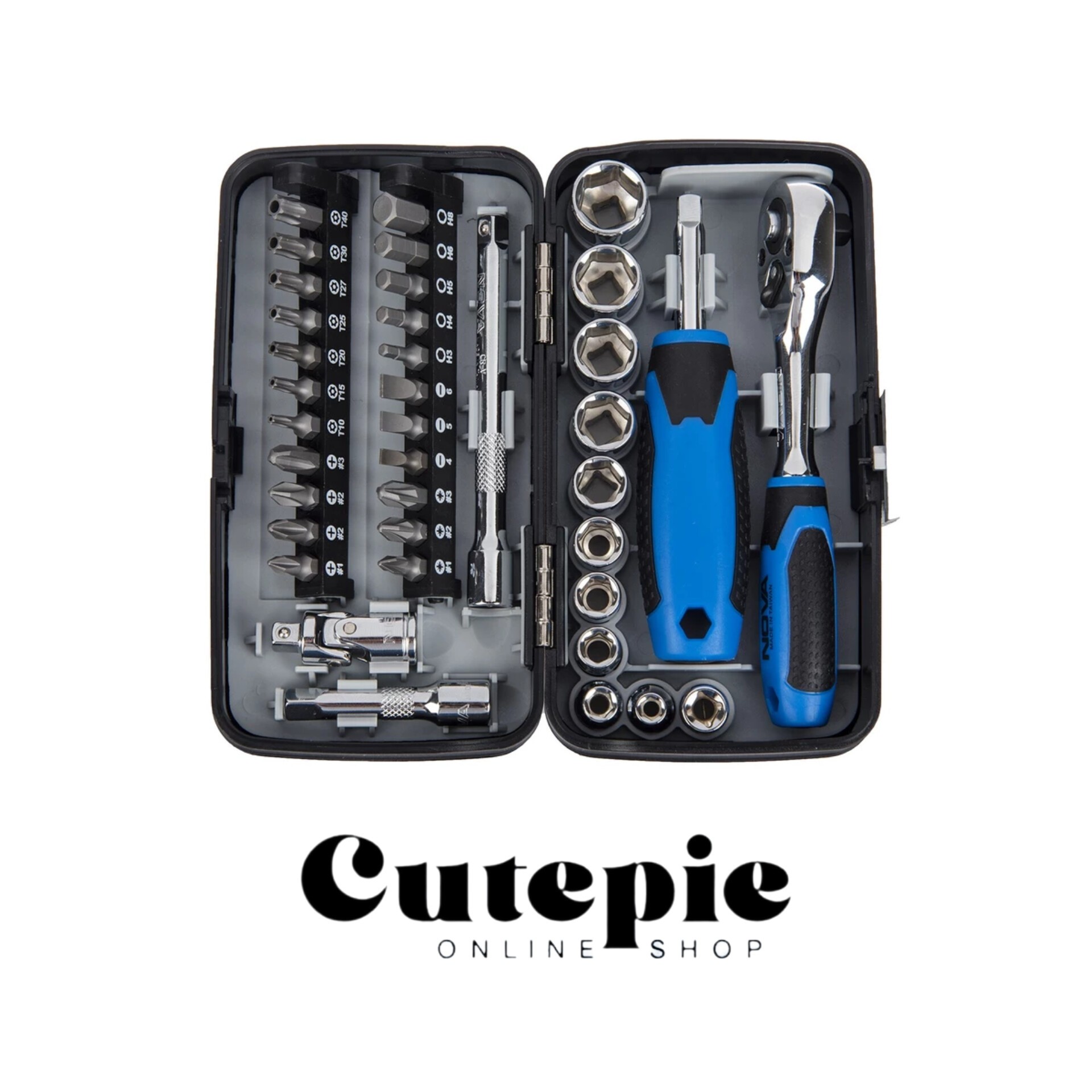 مجموعه 38 عددی سری بکس و پیچ گوشتی نووا مدل NTS7303 ا Nova NTS7303 Ratchet Wrench And Screwdriver Set 38 PCS