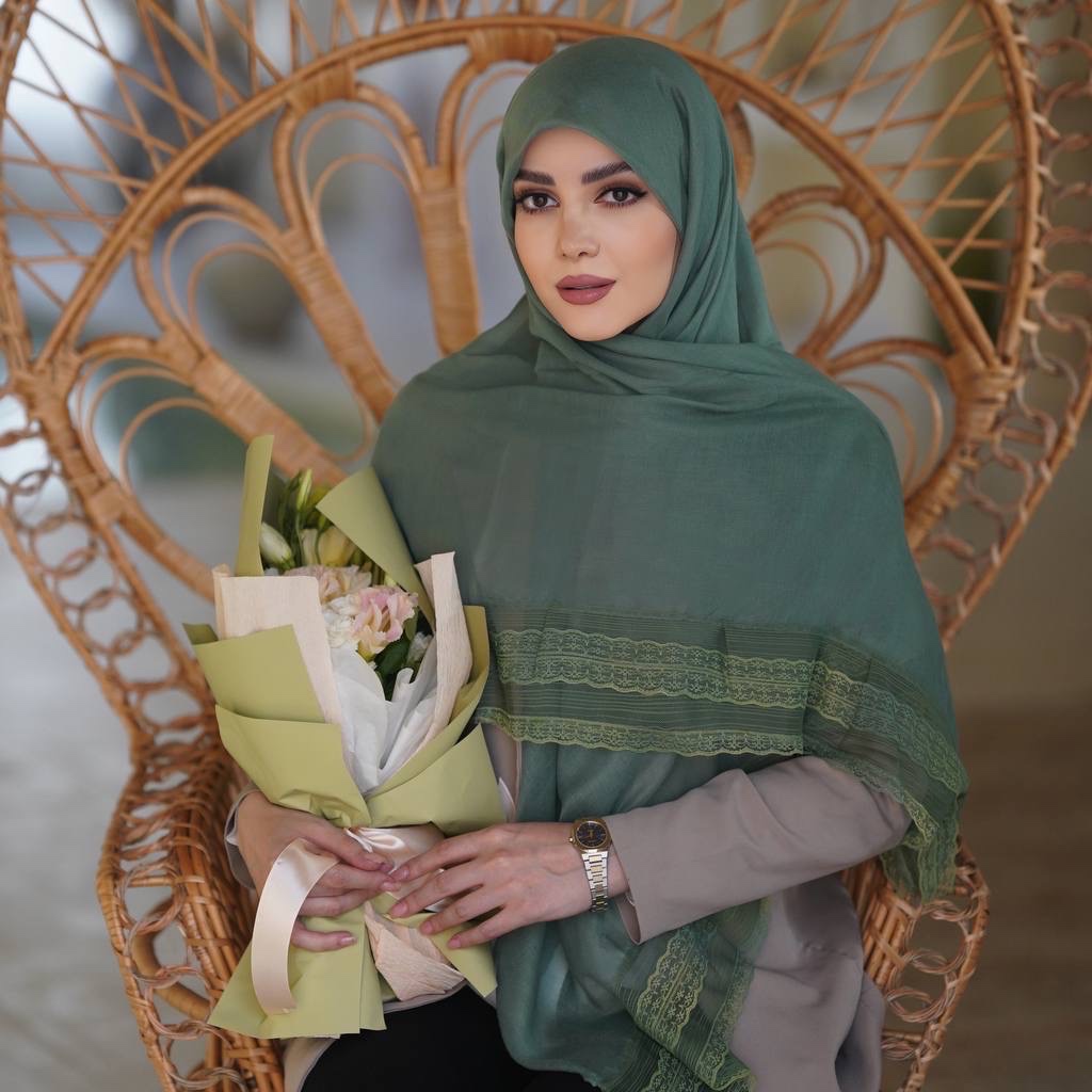 روسری نخ دور دانتل سایز140 مناسب برای زیر چادر