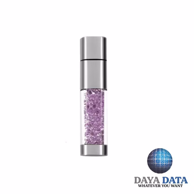فلش مموری فانتزی دایا دیتاطرح سواروفسکی مدلCR1001-15 ظرفیت 16GB -USB2 رنگ بنفش
