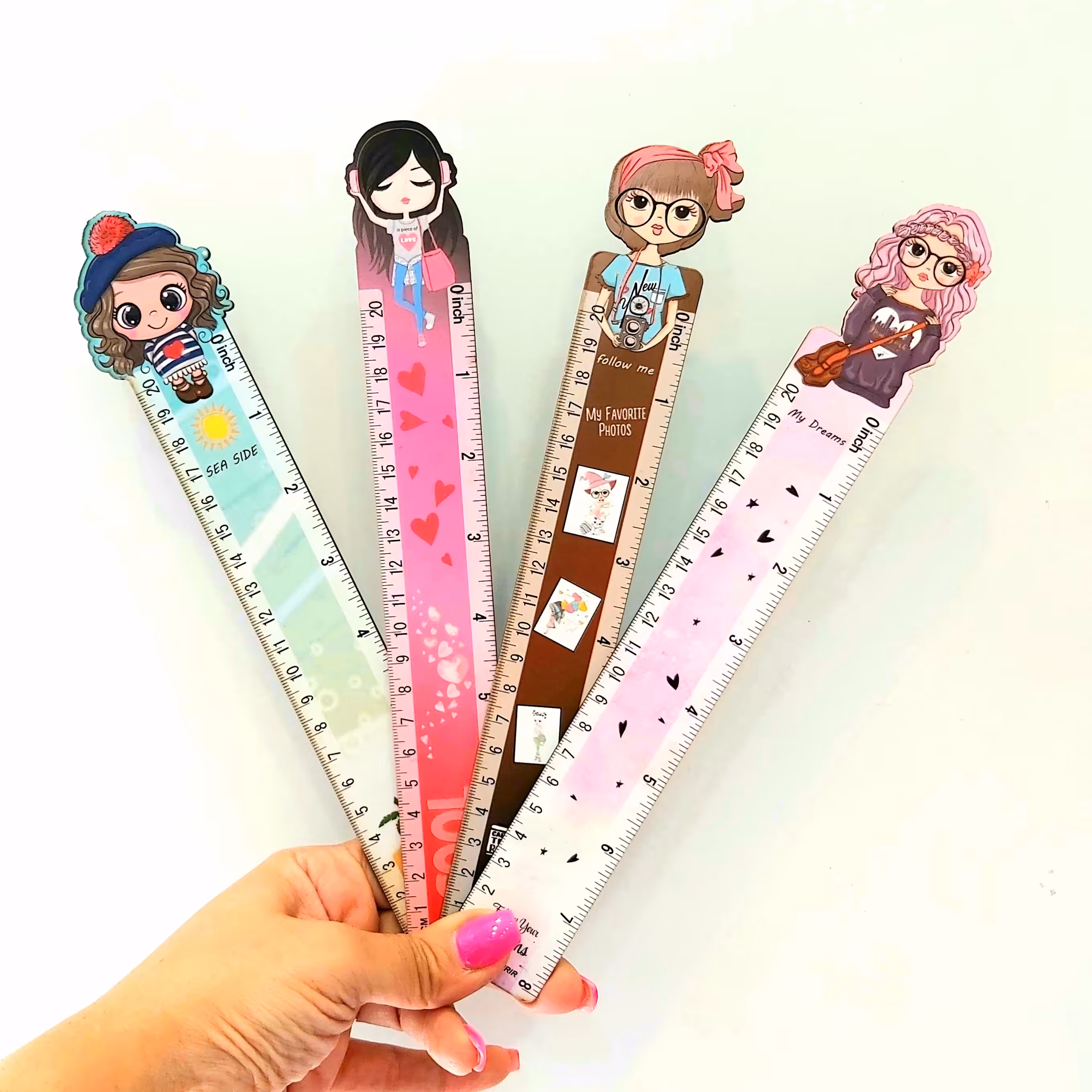 خط کش فانتزی چوبی 20 سانتیمتر