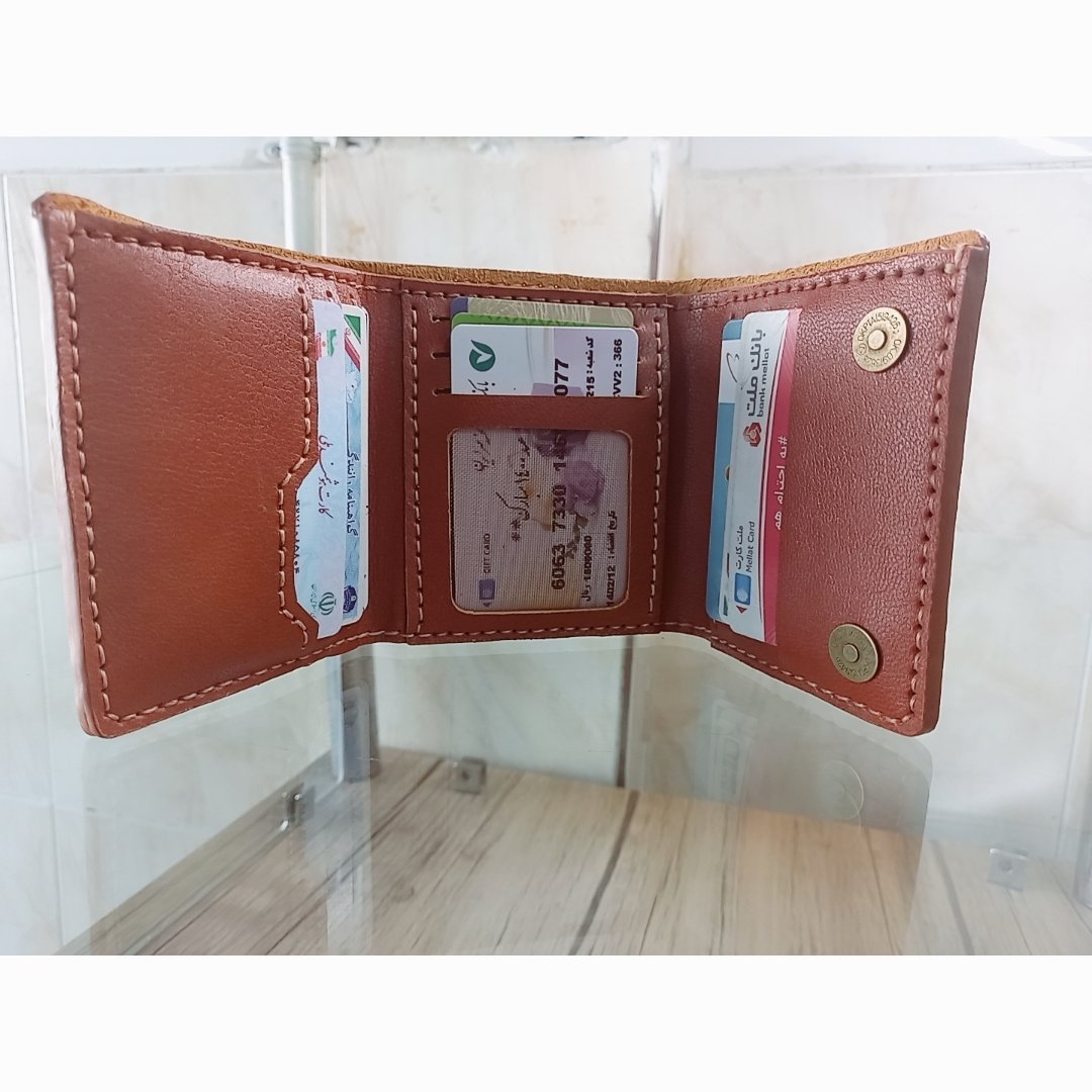 کیف پول مردانه دست دوز چرم طبیعی