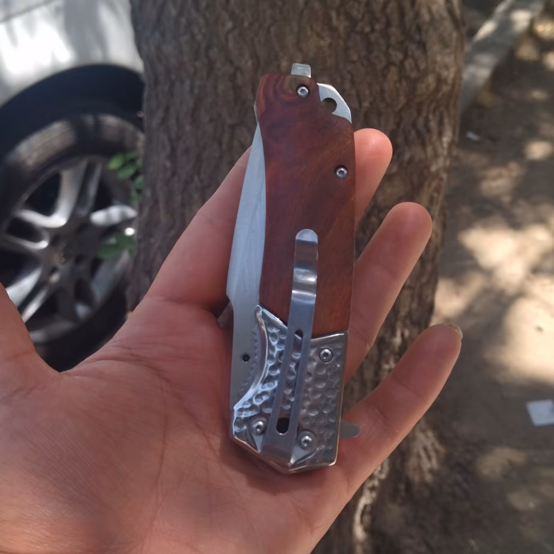 چاقو نیمه اتوماتیک باک وبزونینگ نقره ایی