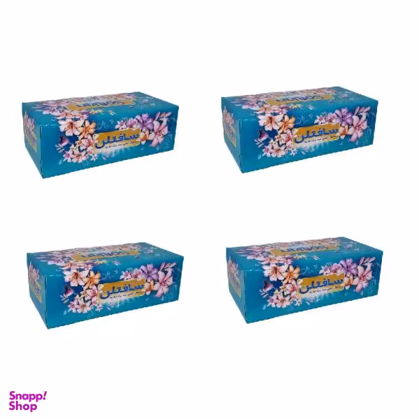 دستمال کاغذی 150 برگ سافتلن مدل باغ بهشت مجموعه 4 عددی