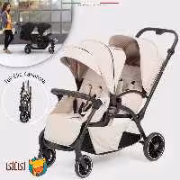 کالسکه دوقلو پشت‌سرهم اله‌له مدل Due رنگ کرم