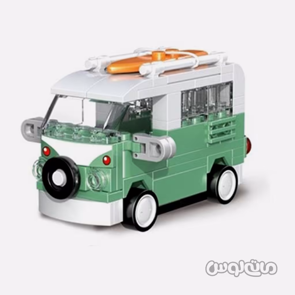 اسباب بازی ماشین دولتی عقب کش ساختنی 110 قطعه دکول

