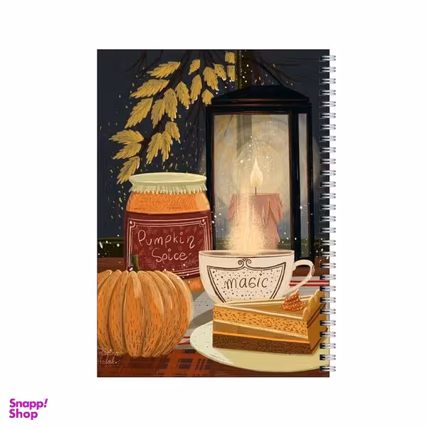 دفتر مشق 80 برگ بامبیلیپ طرح کیک کدو تنبل و تم پاییز کد 3601709