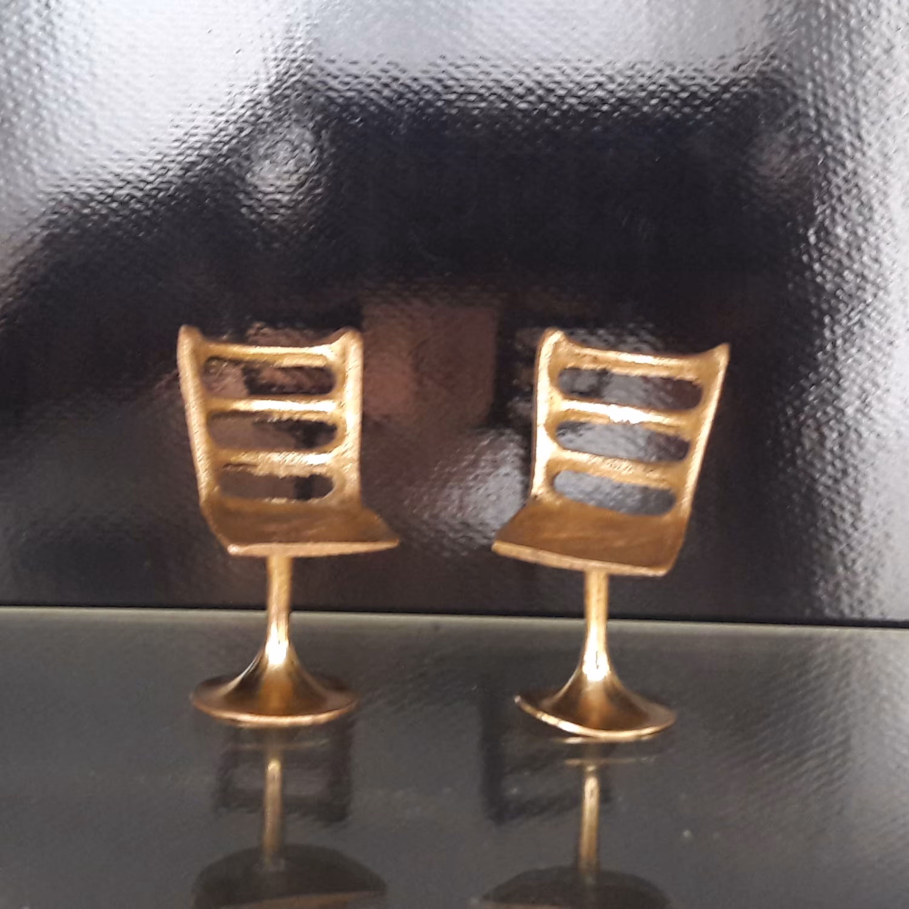 صندلی برنز جفتی مینیاتوری هندی