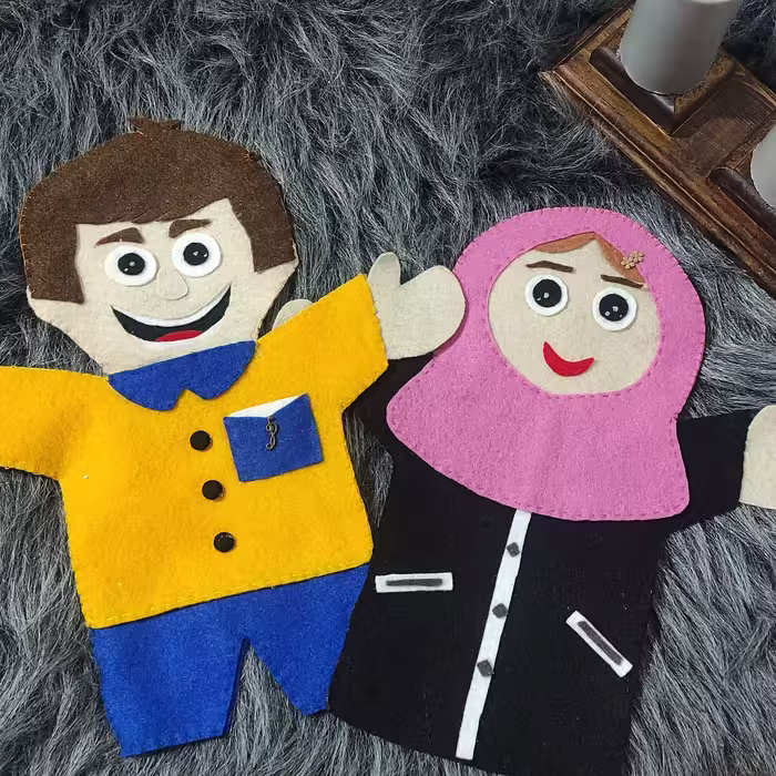 عروسک نمایشی نمدی ، در طرح و رنگ متنوع، 