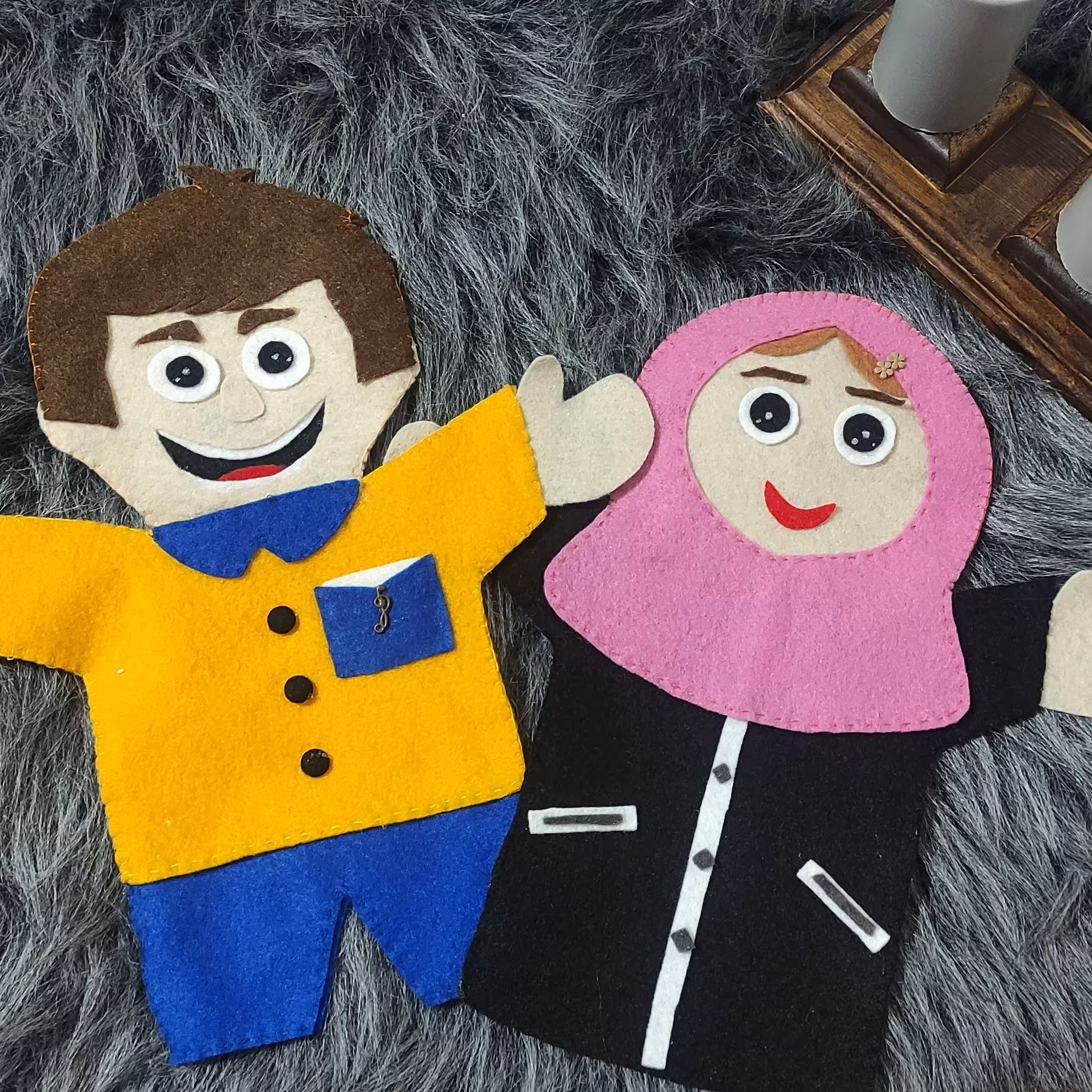 عروسک نمایشی نمدی ، در طرح و رنگ متنوع، 