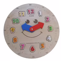 پازل آموزش ساعت انگلیسی چوبی گرد با کیفیت مناسب 3 تا 8 سال