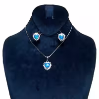 نیمست  نقره با روکش طلا سفید  مدل قلب کد 15