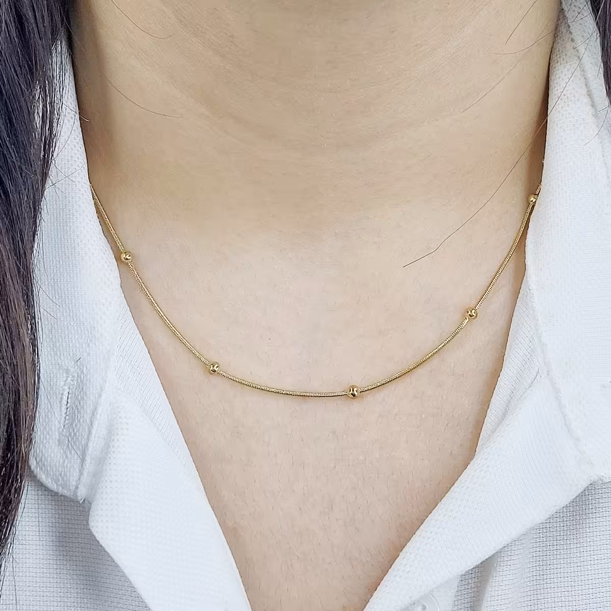 زنجیر (گردنبند) گوی دار برند استیل کد 10874