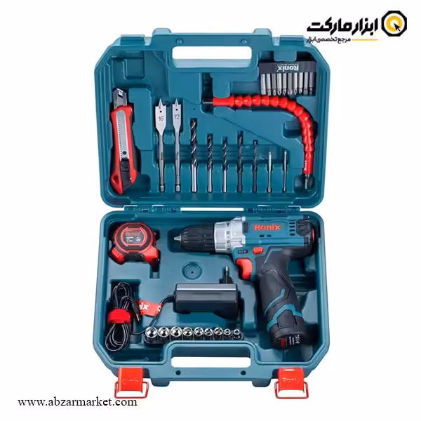 کیت دریل شارژی چکشی 12 ولت 35 پارچه رونیکس مدل RS-8611