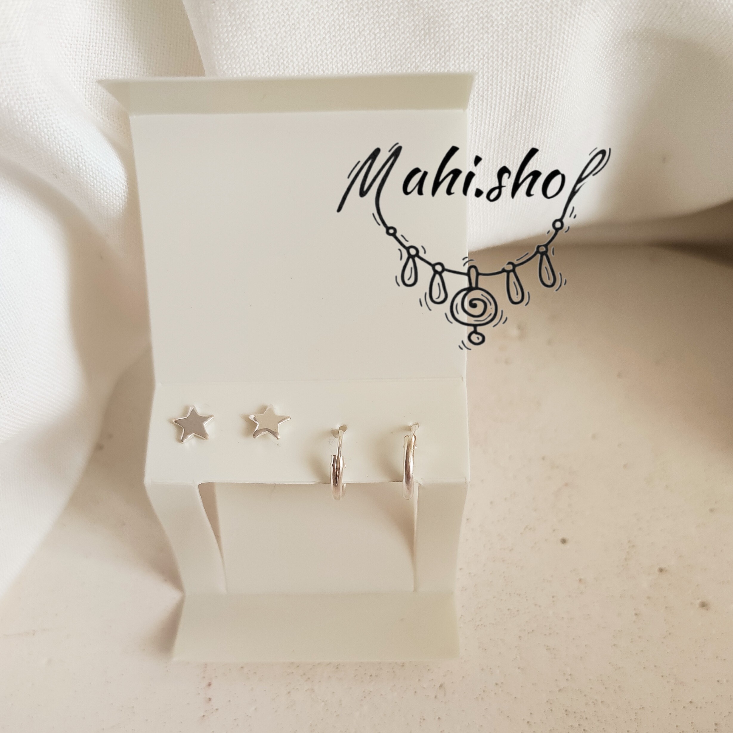 پک گوشواره نقره عیار دار عیار 925 استرلینگ با حک استرلینگ 925 عیار