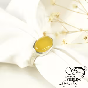 انگشتر نگین بیضی با سنگ شرف الشمس