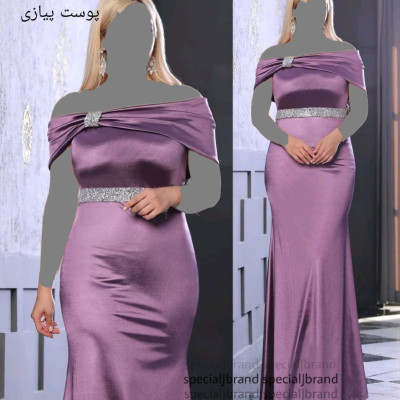 پیراهن مهمانی زنانه ساتن ترک مدل ماکسی مجلسی پونه