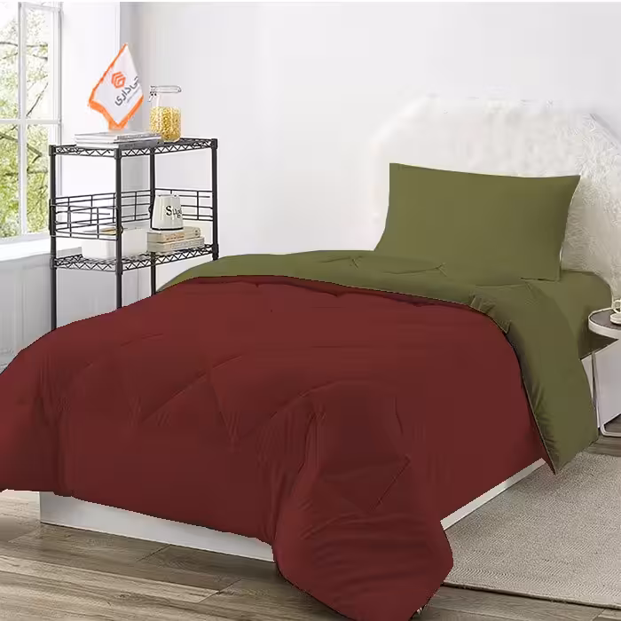 سرویس روتختی چیداری مدل دورو  یک نفره سه تکه  رنگ زرشکی زیتونی عرض 90