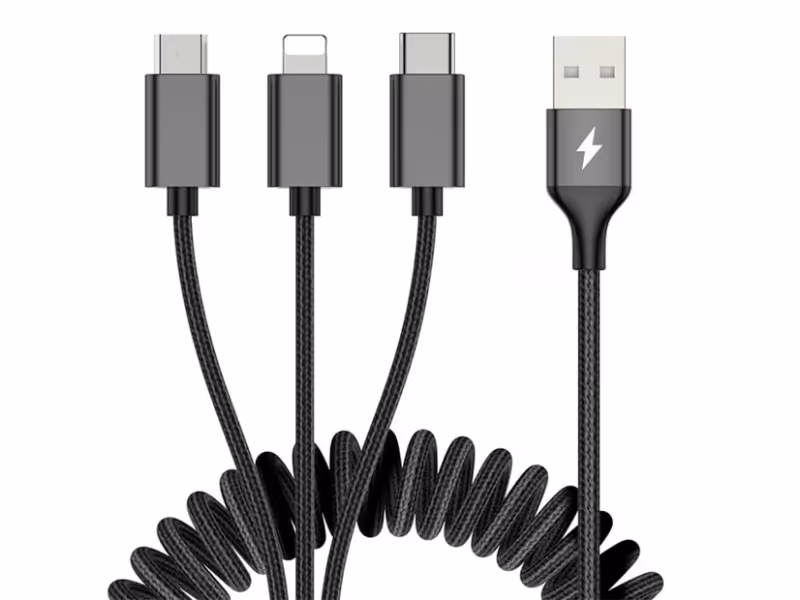 کابل 3 کاره راک Rock 3in1 Metal Stretchable lightning - Type-C - Micro USB