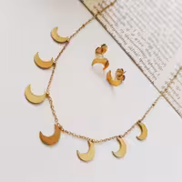 نیم ست پر آویز استیل