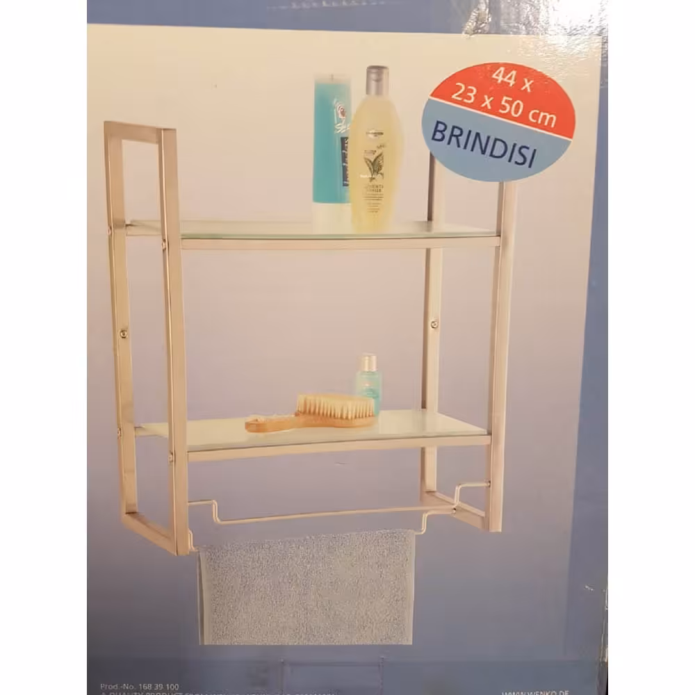 قفسه وسایل حمام Wandregal Brindisi Glas Regal mit 2 Etagen