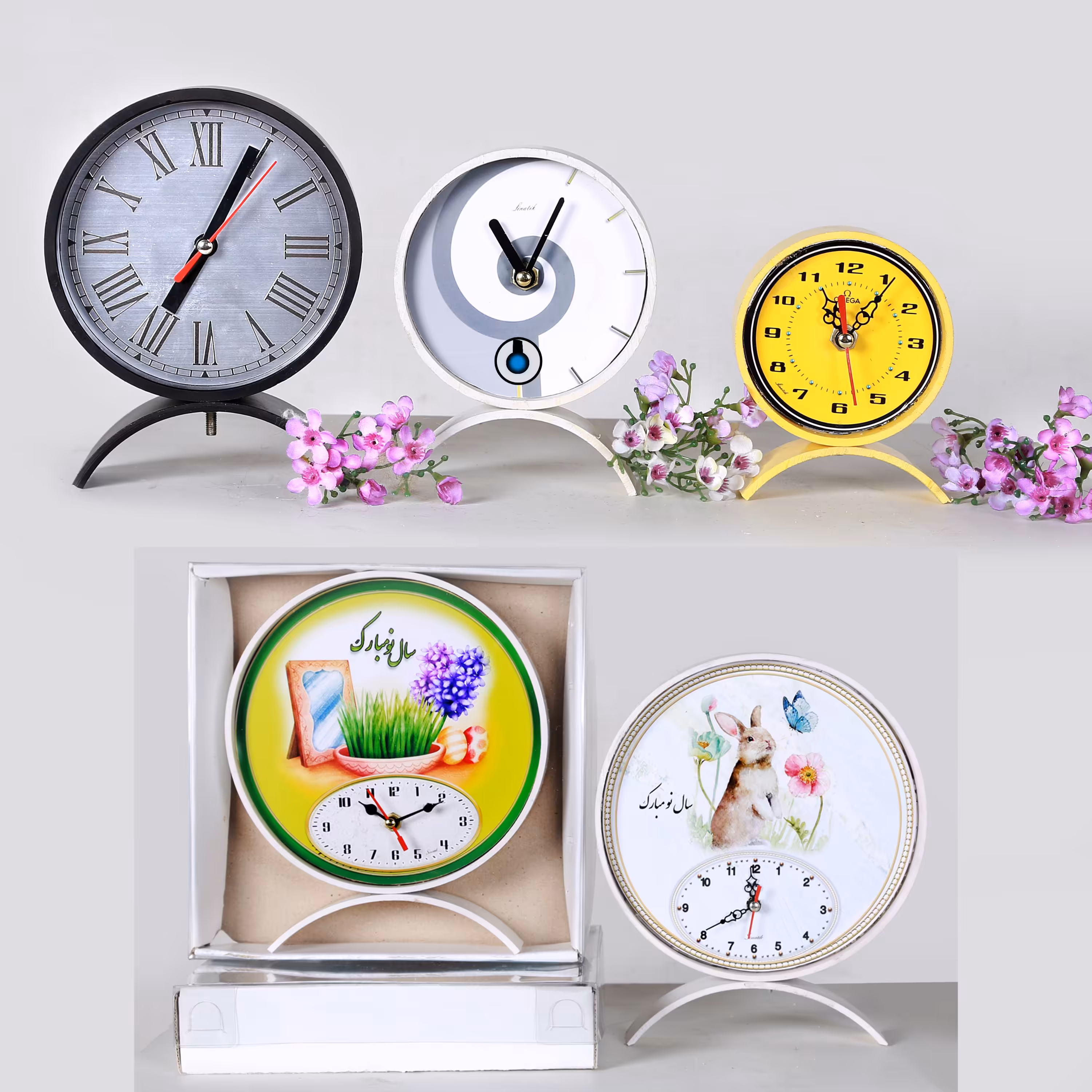 ساعت رومیزی بدون قاب و شیشه 20 سانتی متر