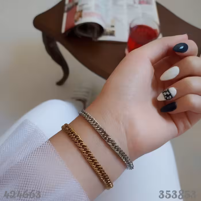 دستبند کارتیر طرح طلا.اسپورتی (زنانه - مردانه ).استیل.رنگ ثابت.219.