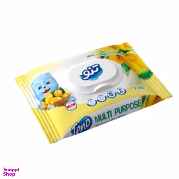 دستمال مرطوب تنو (Teno) مدل لیمویی بسته 60 عددی