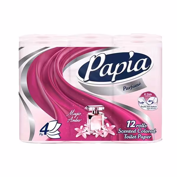 دستمال توالت پاپیا مدل معطر بسته 12 عددی