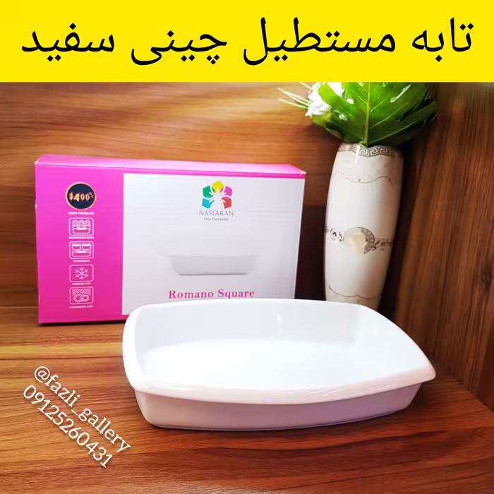 تابه مستطیل چینی سفید
(مرغخوری _ مرغ خوری _ سالاد خوری _ تاوه _ تابه سفید _ تابه چینی _ تابه مرغ خوری)