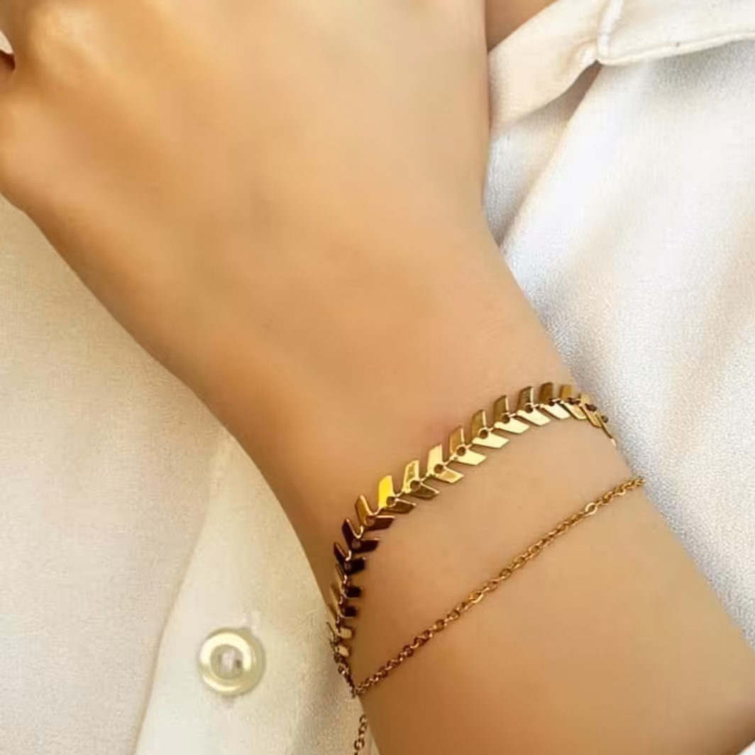 دستبند دو رشته ای گندمی