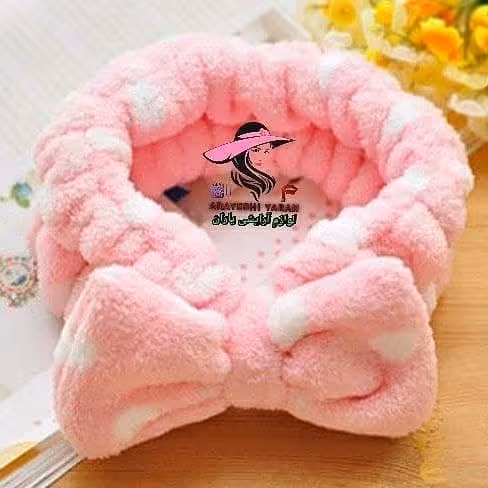 هدبند پاپیونی خال سفید