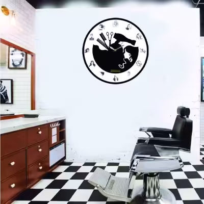 ساعت دیواری آذرلاکچری طرح آرایشگاه زنانه کد women03