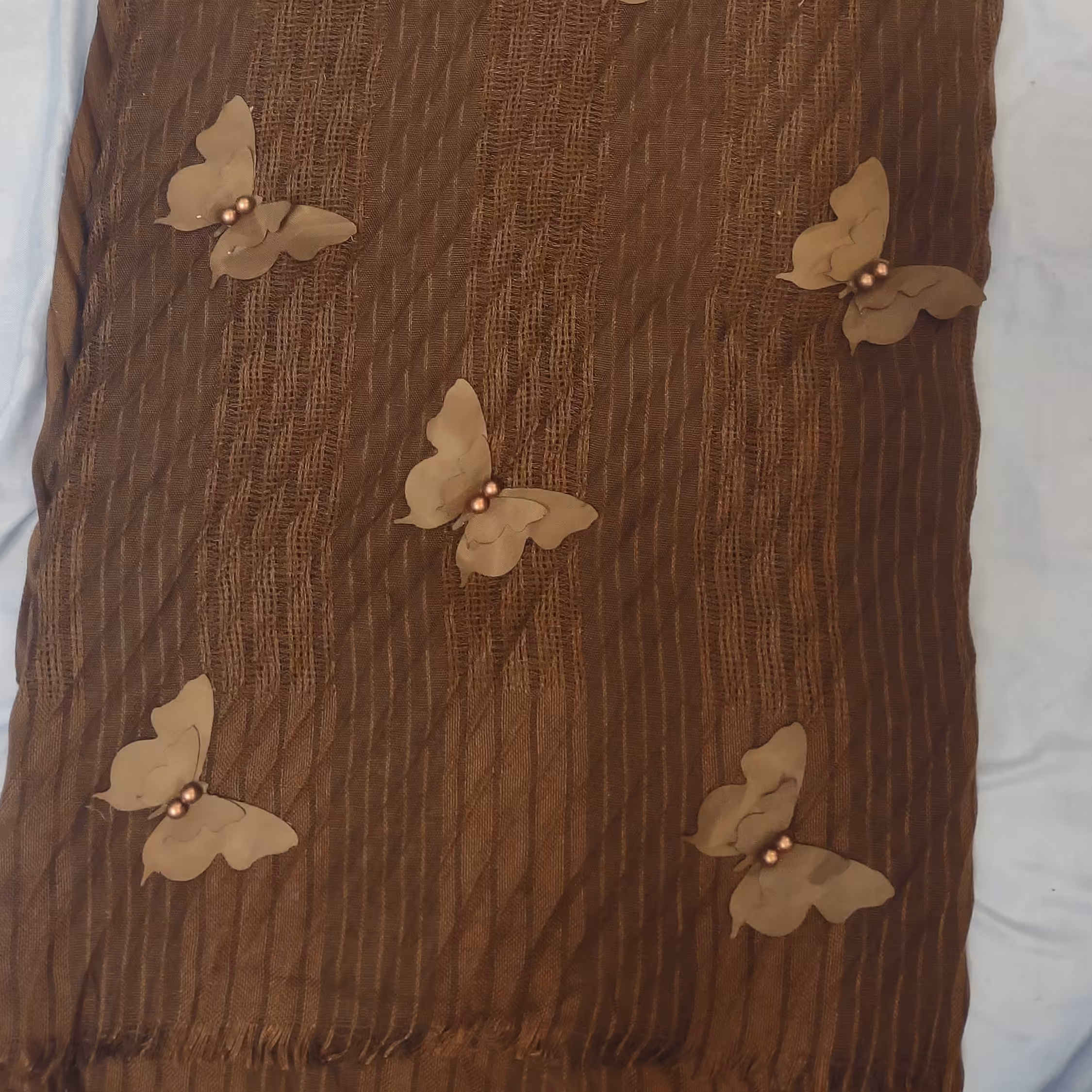   شال نخی دوطرف دستک پروانه  